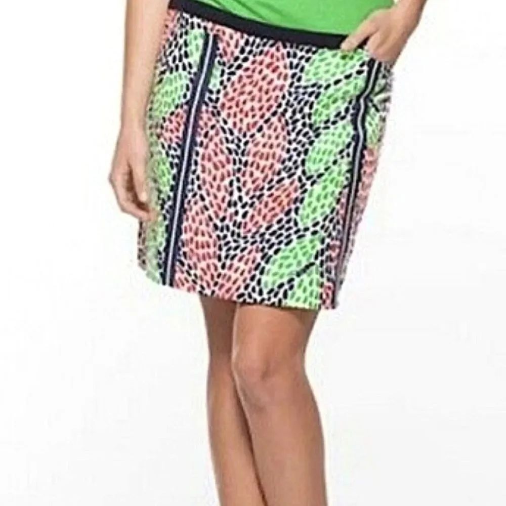 Lilly Pullitzer Roslyn Leaf Caterpillar Multicolor Women's 6 Mini Pencil Skirt